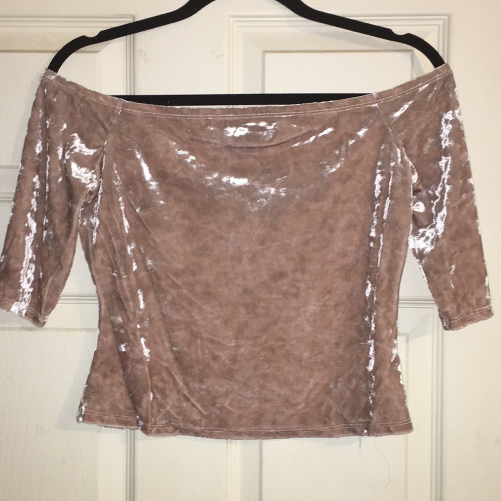 Velvet off shoulder top